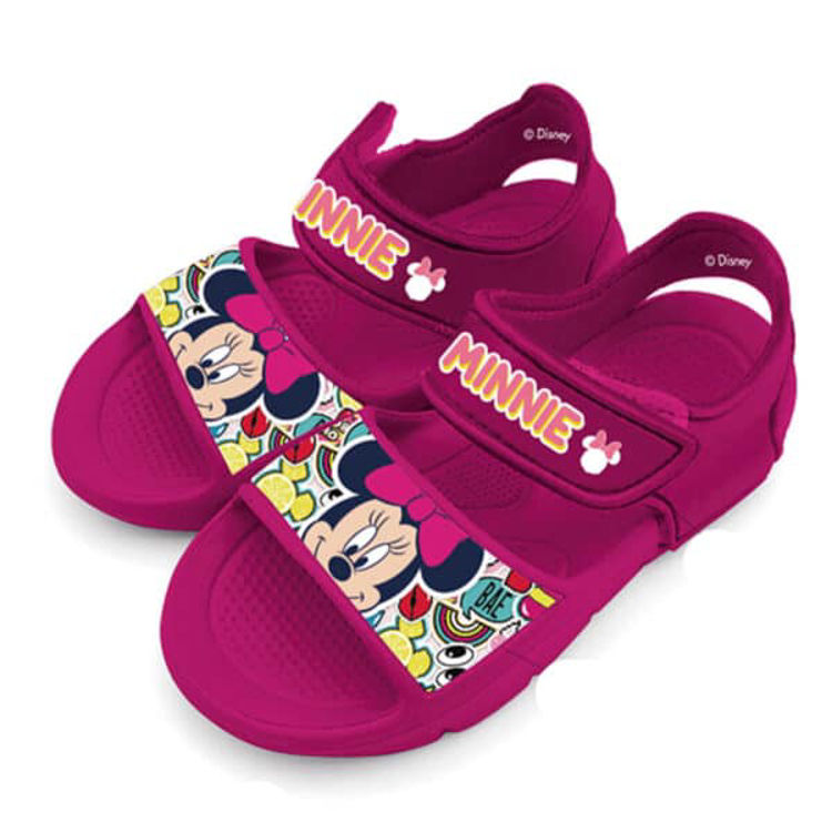 Picture of WD13944  MINNIE SANDALS PINK / FUSCHIA WITH VELCRO